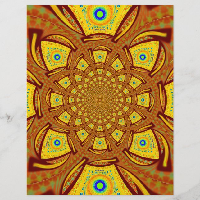 Papier Rouge or Afrique Mandala couleurs traditionnelles  (Devant)