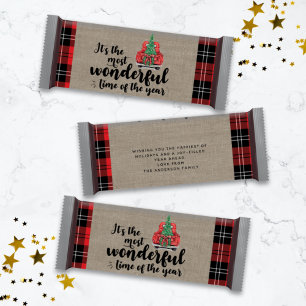 Papier Roux Camion Plaid Noël Barre de bonbons de Noël