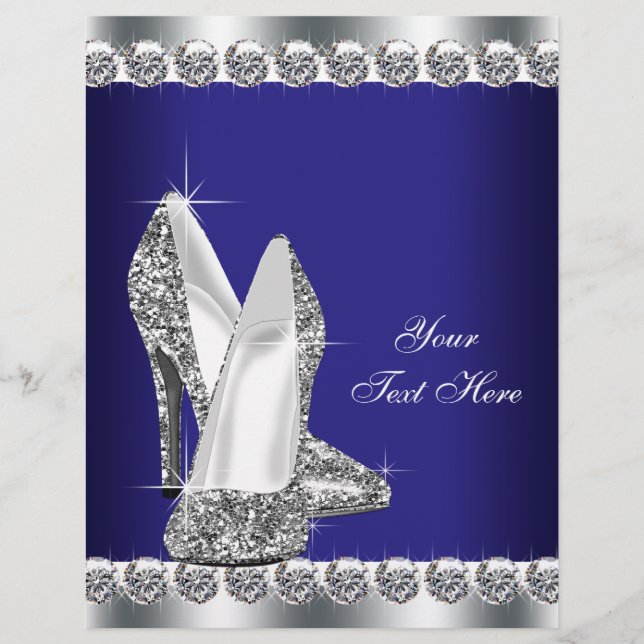 Papier Royal Blue Diamond Parties scintillant haute chaus (Devant)