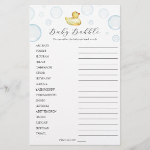 Papier Rubber Duck Word Search and Samble Double Game