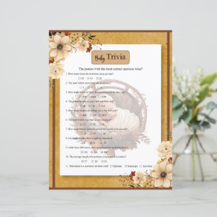 Papier Russe Boho Floral Baby shower Trivia Jeu