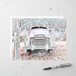 Papier Russe Camion Vintage blanc gris rétro détendu