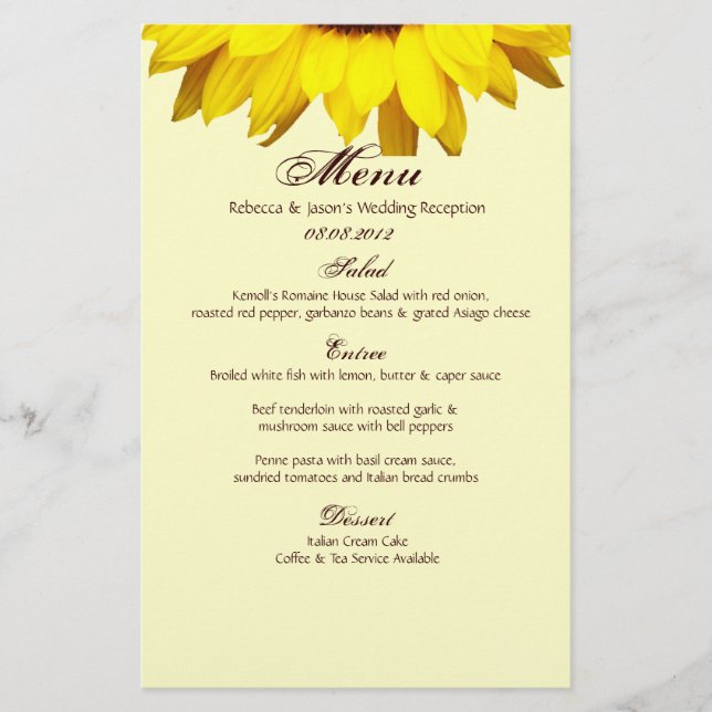 Papier Russe Western Pays Burlap Mariage de tournesol (Devant)