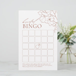 Papier Rust élégant floral nuptiale douche jeu de bingo