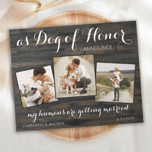 Papier Rustic Budget Chien photo mariage Enregistrer la d
