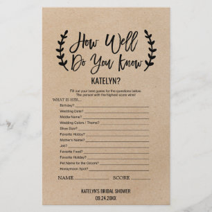 Papier Rustic Chic Comment Bien Connaissez-Vous Le Jeu De