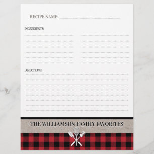 Papier Rustic Country Kitchen Recette Classeur Insertion