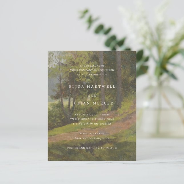 Papier Rustic Forest Elegant Wedding Invitation (Debout devant)
