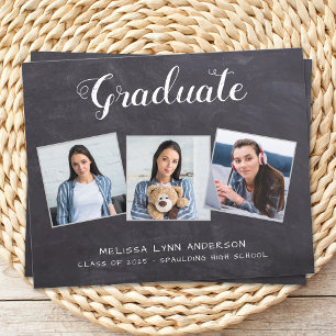 Papier Rustic Graduation 3 Photo Budget Invitation