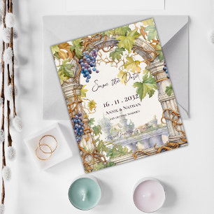 Papier Rustic Grapevine Vignoble Mariage Enregistrer la d