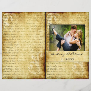 Papier Rustic Love est Patient Mariage Cérémonie Programm