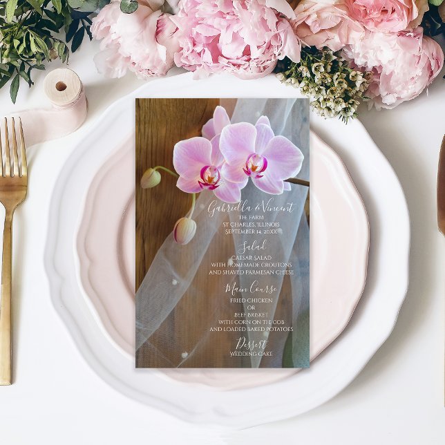 Papier Rustic Orchid Elegance Barn Wedding (Créateur téléchargé)