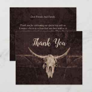 Papier Rustic Western Brown Bull Skull Budget Mariage