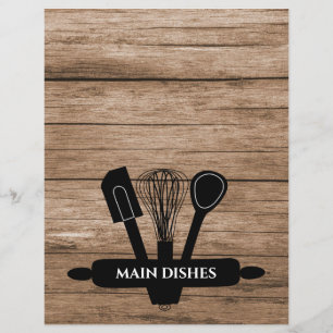 Papier Rustic Wood Family Recette de livre de recettes Di