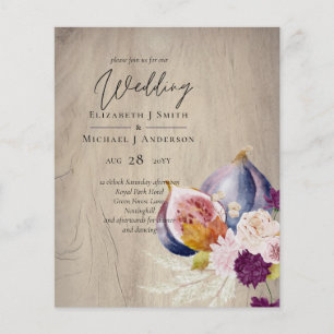 Papier Rustique automne Citrouille Figs Fleurs Mariage