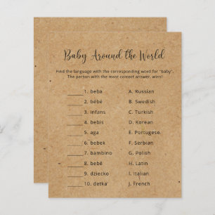Papier Rustique - Baby Around World - Baby shower Game