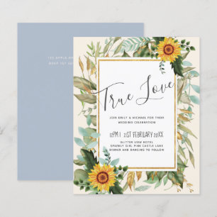 Papier Rustique BOHO Sunflowers Mariage de verdure