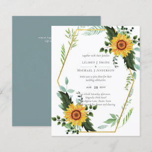 Papier Rustique BOHO Sunflowers Mariage de verdure