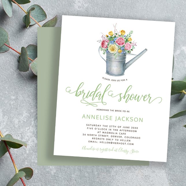 Papier Rustique BUDGET chic florale invitation douche nup (Créateur téléchargé)