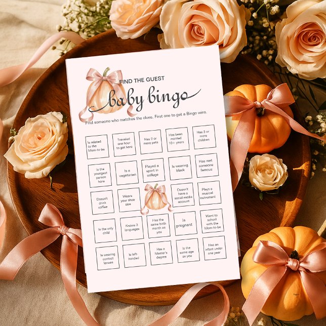 Papier Rustique Citrouille rose trouver l'invité bébé jeu (Créateur téléchargé)