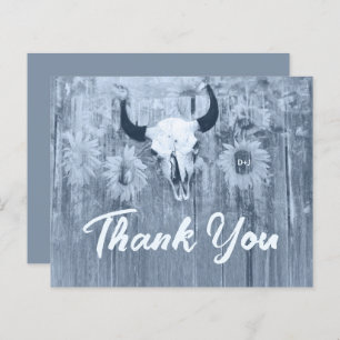 Papier Rustique Dusty Blue Sunflowers Bull budget crâne