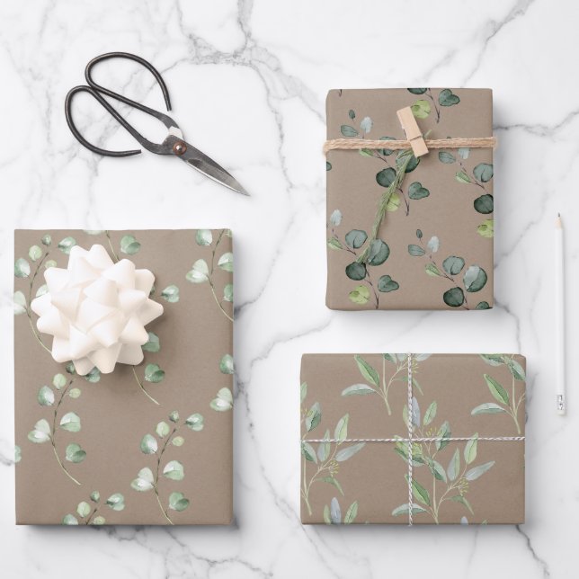 Papier Rustique Kraft Eucalyptus Sprigs (Recto)