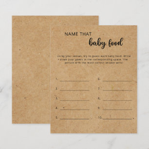 Papier Rustique - Nommez ce jeu de nourriture pour bébé