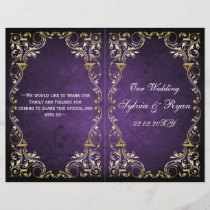 Papier Rustique Regal Ornemental Purple Et Mariage Or