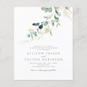 Papier Rustique sauge budget vert tout en un mariage