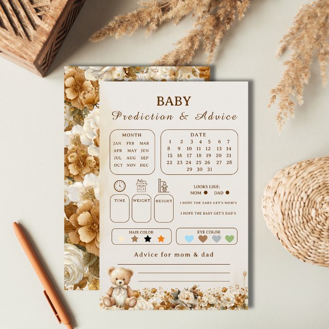 Papier Rustique Teddy Bear Baby Prédictions et conseil Do (Créateur téléchargé)