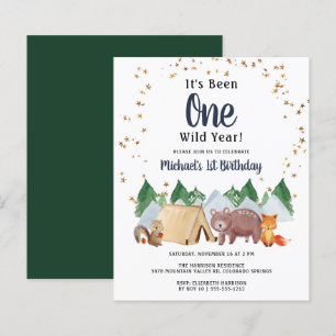 Papier Rustique Woodland Wild Un 1er anniversaire fête In