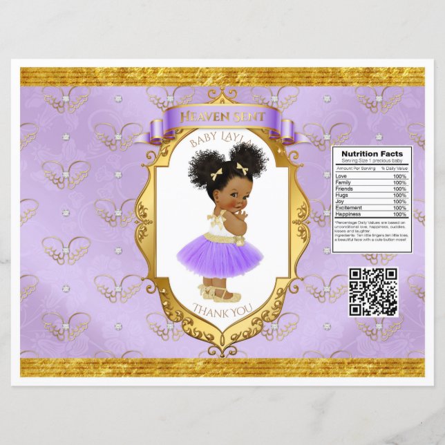 Papier Sac à chip pour fille afro-américaine Lavender (Devant)