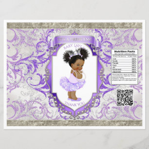 Papier Sac à puces violet argenté pour bébé afro-américai