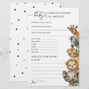 Papier Safari Animaux Baby shower moderne Jeu