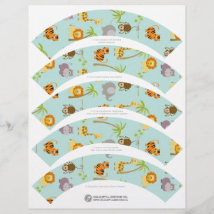 Papier Safari Animaux Cupcake Wrappers