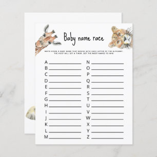 Papier Safari animaux sauvages - Baby name race game