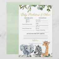 Papier Safari animaux verdure bébé prédictions conseils