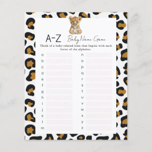 Papier Safari Baby Name Shower Jeu
