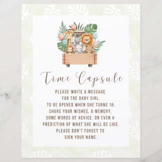 Papier Safari Baby Shower Capsule Temporelle Signée Pour