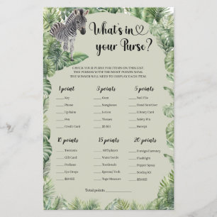 Papier Safari Tropical Jungle Ce qui est dans votre sac à