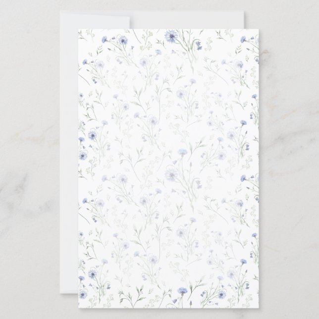 Papier Sage Blue Watercolor Wildflower (Devant)