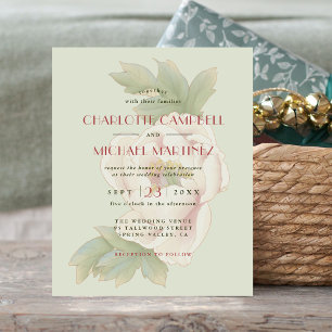 Papier Sage BUDGÉTAIRE et Faire-part de mariage floral ro
