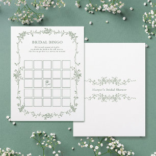 Papier Sage Green 'Bridal Bingo' Fête des mariées Jeu