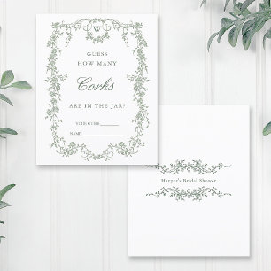 Papier Sage Green Classy 'Devinez Combien De' Jeux De Mar