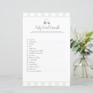 Papier Sage green golf bébé mot scrabble baby shower