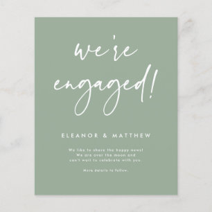Papier Sage Green Nous sommes engagés Faire-part Fiançail