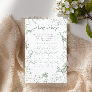 Papier Sage Green Safari Animaux de la Jungle Baby Shower
