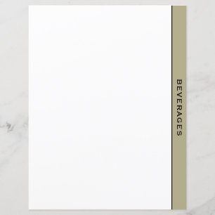 Papier Sage noir et blanc Recette Divider Boissons