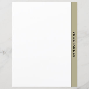 Papier Sage noir et blanc Recette Divider   Légumes