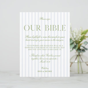 Papier Sage Vert & Bleu Clair Mariage Notre Bible Signe